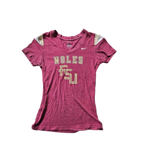 Nike Womens Florida State V Neck T Shirt Size XS - Picture 1 of 3